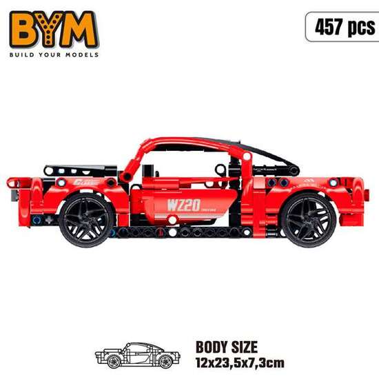 JUEGO CONSTRUCCION COCHE RACING RETROFRICCION 457 PIEZAS. 12X23.5X7.3 CM image 4