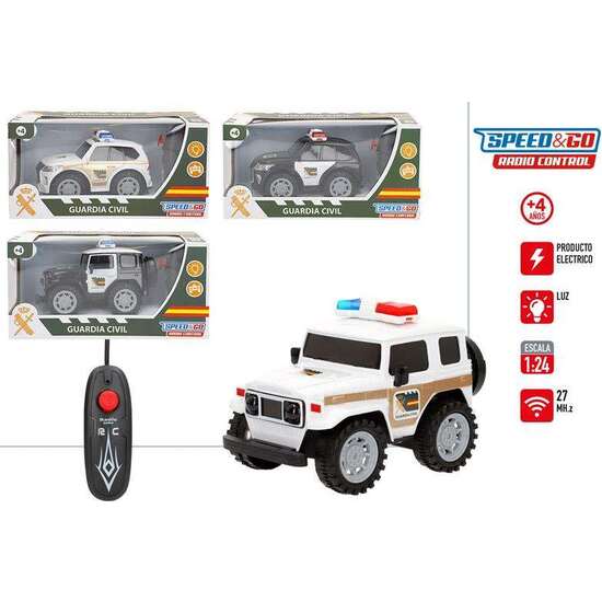 COCHE RADIO CONTROL GUARDIA CIVIL CON LUZ ESCALA 1:24 2.7 GHZ. - MODELOS SURTIDOS image 0