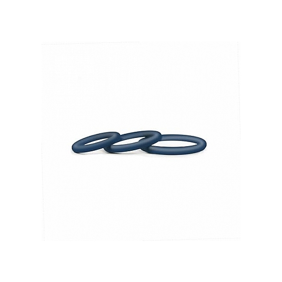 HOMBRE SNUG FIT SILICONE THIN C-RINGS - 3 PACK - NAVY image 2
