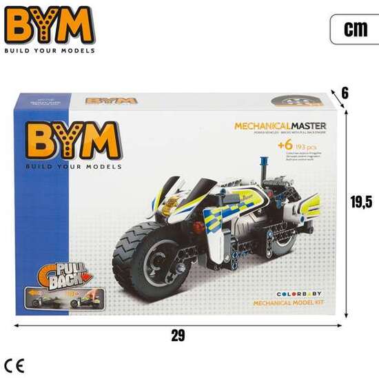 JUEGO CONSTRUCCION MOTO POLICIA RETROFRICCION 193 PIEZAS. 7X19X9 CM image 0