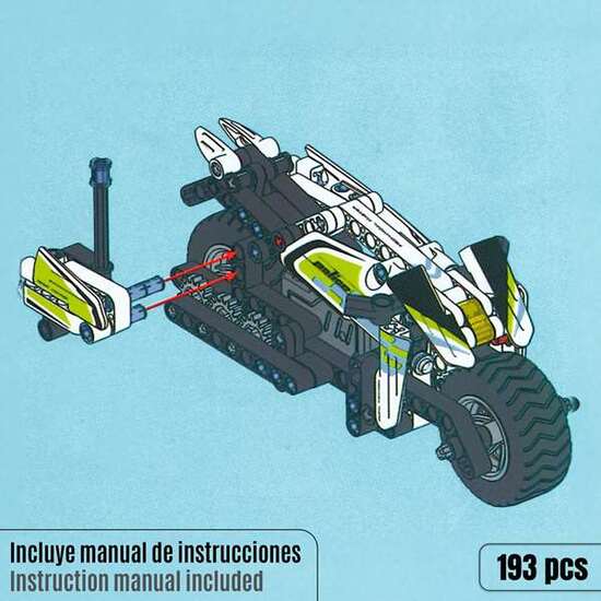 JUEGO CONSTRUCCION MOTO POLICIA RETROFRICCION 193 PIEZAS. 7X19X9 CM image 3