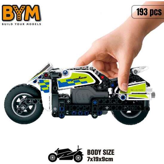 JUEGO CONSTRUCCION MOTO POLICIA RETROFRICCION 193 PIEZAS. 7X19X9 CM image 4