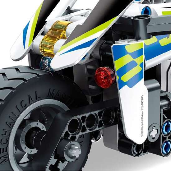 JUEGO CONSTRUCCION MOTO POLICIA RETROFRICCION 193 PIEZAS. 7X19X9 CM image 5