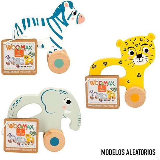ARRASTRE MADERA ANIMALES. 13X5X12,5 CM - MODELOS SURTIDOS image 0