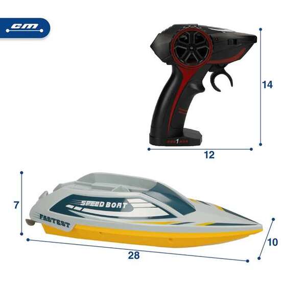 LANCHA RAPIDA RADIO CONTROL 28 CM. 2.4 GHZ Y CARGADOR USB image 4