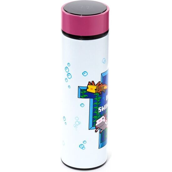 BOTELLA ACERO INOXIDABLE TERMO AJOLOTE MINECRAFT TERMOMETRO 450ML image 3