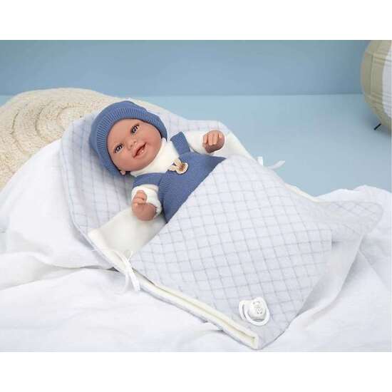 MUÑECA ELEGANCE 35 CM BABYTO AZUL C/MANTA (MUÑECO DE PESO) image 1