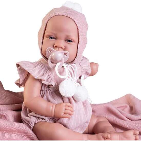 MUÑECA RECIÉN NACIDA INCLUSIVA CON MANTITA 42 CM image 1