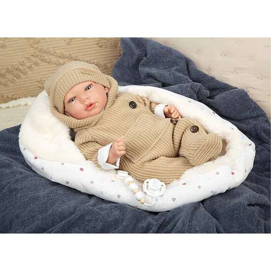MUÑECA REBORN ARIAS 40 CM OLONA BEIGE C/SACO DORMIR image 0