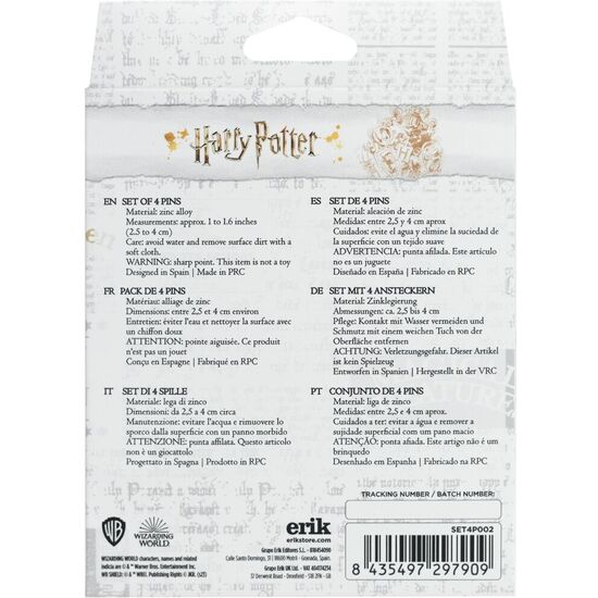 SET 4 PINS HOGWARTS HARRY POTTER image 2