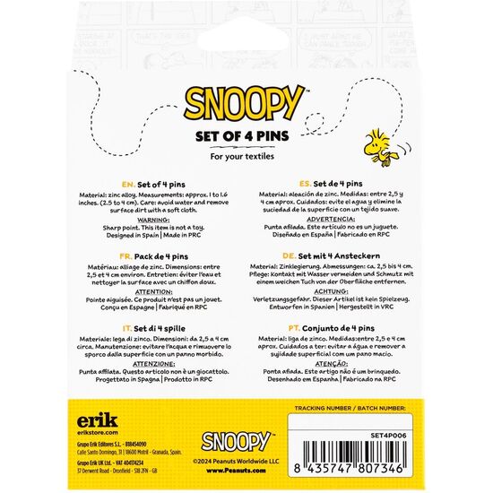 SET 4 PINS SNOOPY image 2