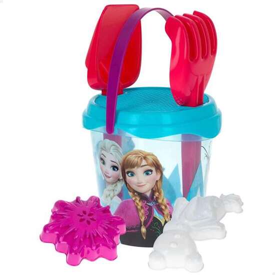 CUBO DE PLAYA FROZEN DIAMETRO18 CM CON PALA,RASTRILLO Y 2 MOLDES. image 0