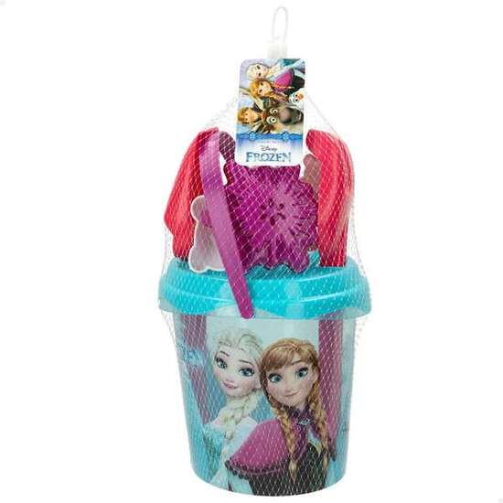 CUBO DE PLAYA FROZEN DIAMETRO18 CM CON PALA,RASTRILLO Y 2 MOLDES. image 1