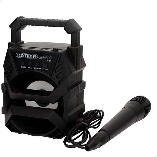 MINI ALTAVOZ KARAOKE CON MICRO CON LUCES , SONIDOS Y CARGADOR USB INCLUIDO. 15X10X18 CM. image 0