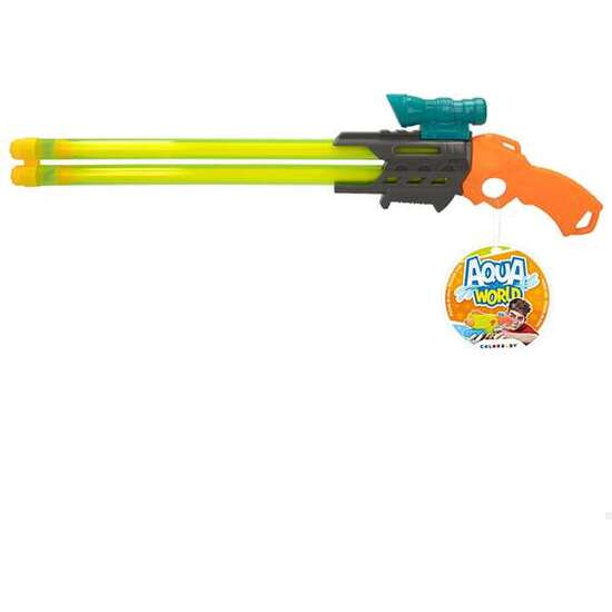 PISTOLA AGUA DOBLE TUBO 55 CM  - MODELOS SURTIDOS image 1