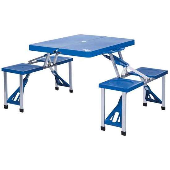 MESA CAMPING ALUMINIO CON ASIENTOS 85X64X67CM image 1