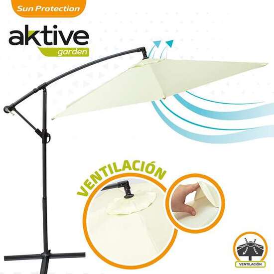 PARASOL EXCENTRICO BANANA 270 CM CON MASTIL DE ACERO 4.8/4.2 CM . image 2