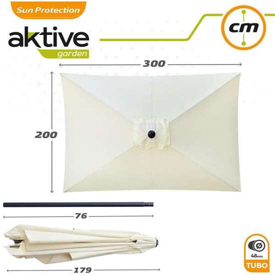 PARASOL TERRAZA 300X200 CM CON CHIMENEA Y MÁSTIL DE ALUMINIO 4.8 CM image 5