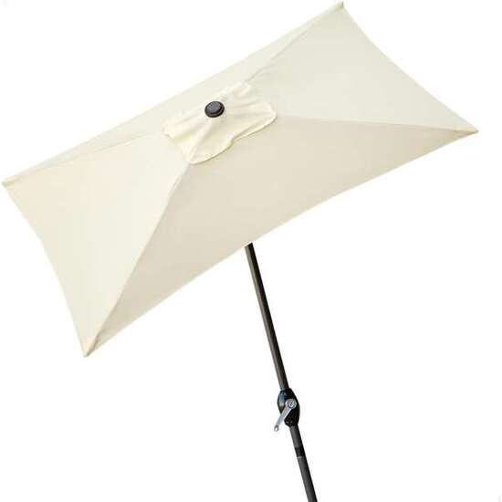 PARASOL TERRAZA 200X120 CM CON MASTIL DE ALUMINIO 3.8 CM COLOR CREMA image 0