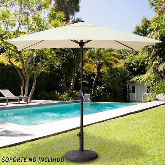 PARASOL TERRAZA 200X120 CM CON MASTIL DE ALUMINIO 3.8 CM COLOR CREMA image 4