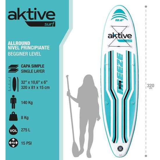 TABLA PADDLE SURF 320X81X15CM CON ACCESORIOS. image 1