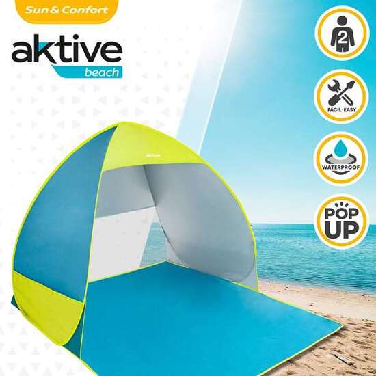 TIENDA PLAYA POP UP 160X140X110 POLIESTER UV50 COLOR AZUL/VERDE image 1