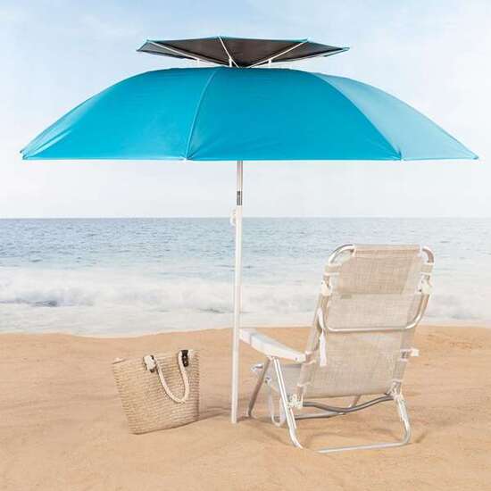 PARASOL DIAMETRO 200 CM CON VENTANA TUBO DE ALUMINIO Y VARILLAS DE FIBRA. image 1