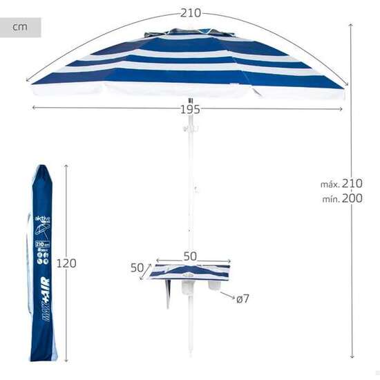 PARASOL DIAMETRO 210 CM CON MESA PLEGABLE. image 3