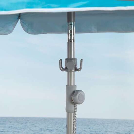 PARASOL DIAMETRO 210 CM  CON MESA PLEGABLE. COLOR AZUL. image 5