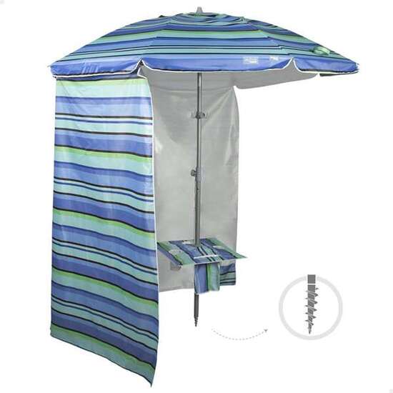 PARASOL DIAMETRO 210 CM CON MESA PLEGABLE Y PARASOL LATERAL.TUBO 28/32 CM. image 0