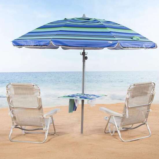 PARASOL DIAMETRO 210 CM CON MESA PLEGABLE Y PARASOL LATERAL.TUBO 28/32 CM. image 1