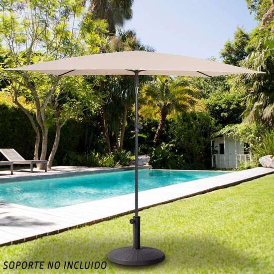 PARASOL TERRAZA BALCON ORIENTABLE 125X200 CM POLYESTER COLOR CREMA image 1