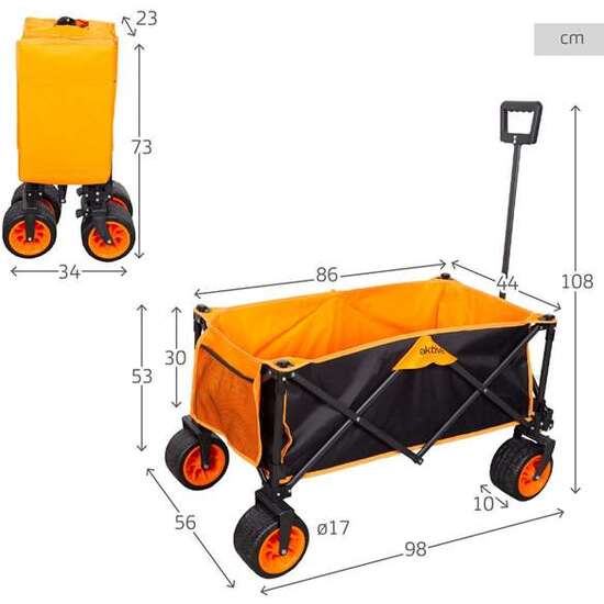 CARRO DE  PLAYA PLEGABLE 86X44X53/108 CM RUEDAS 17X10CM image 3