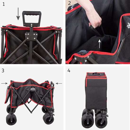 CARRO DE PLAYA PLEGABLE 88X47X58/108 CM CON RUEDAS 17X10CM image 4