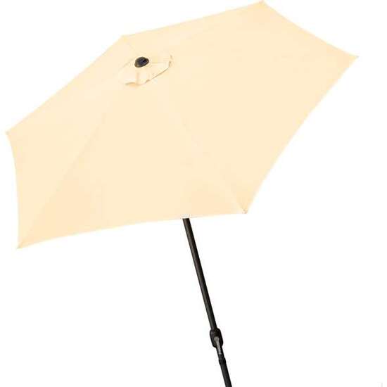 PARASOL DE TERRAZA DIAMETRO 250 CM CON VENTANA Y MASTIL DE ALUMINIO DIAMETRO 3.4 CM COLOR CREMA image 0