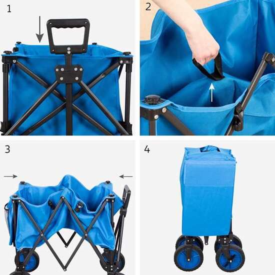 CARRO DE PLAYA PLEGABLE 88X47X53/108 CM CON BOLSILLO LATERA image 4