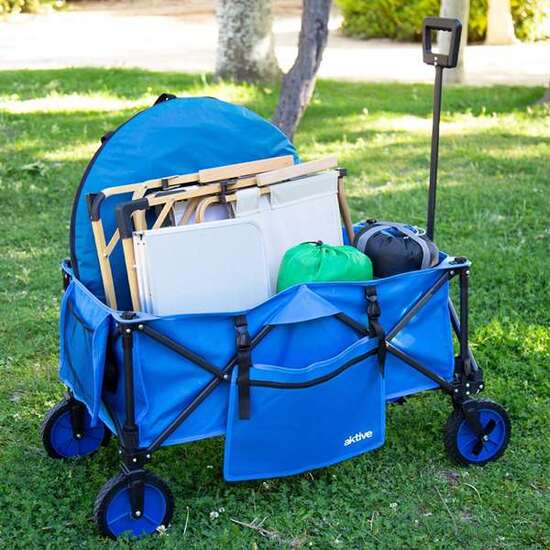 CARRO DE PLAYA PLEGABLE 88X47X53/108 CM CON BOLSILLO LATERA image 5