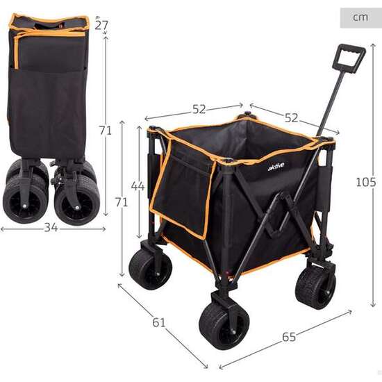 CARRO DE PLAYA PLEGABLE 52X52X71/105CM CON RUEDAS 17X10CM image 3