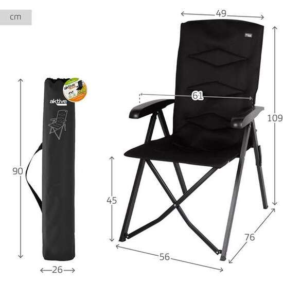 SILLA PLEGABLE COMPACTA ALUMINIO 49X76X109CM image 3