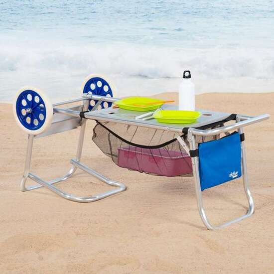 CARRO DE PLAYA TRANSPORTE ALUMINIO CON BARRAS EXTENSIBLES image 1
