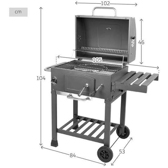 BARBACOA CARBON CON RUEDAS 102X65X104CM. image 5