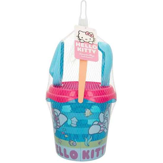 CUBO DE PLAYA HELLO KITTY DIAMETRO 18CM CON PALA,RASTRILLO Y 3 MOLDES. image 3