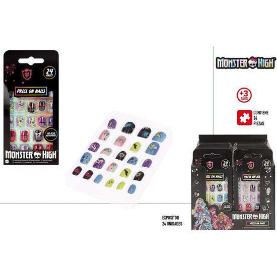 SET 24 UÑAS POSTIZAS MONSTER HIGH image 0
