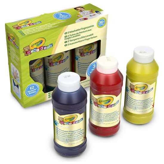 BOTES DE PINTURA DEDOS LAVABLES 236 ML. SET CON 3 BOTES. 17,5X6X14,5 CM image 0