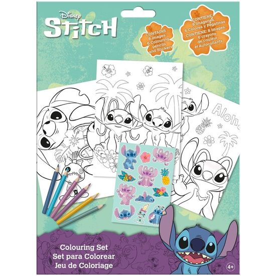 SET COLOREAR PEGATINAS STITCH DISNEY image 0