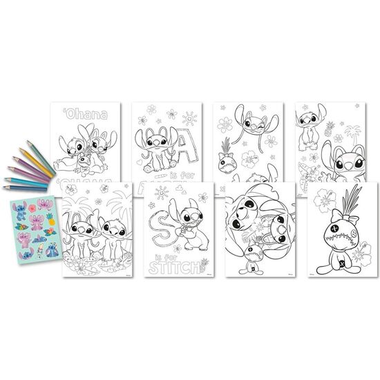 SET COLOREAR PEGATINAS STITCH DISNEY image 1
