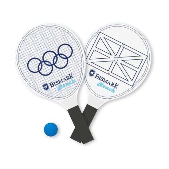 PALAS PLAYA DE MADERA CON 1 PELOTA PVC 38X19X0,60CM image 0