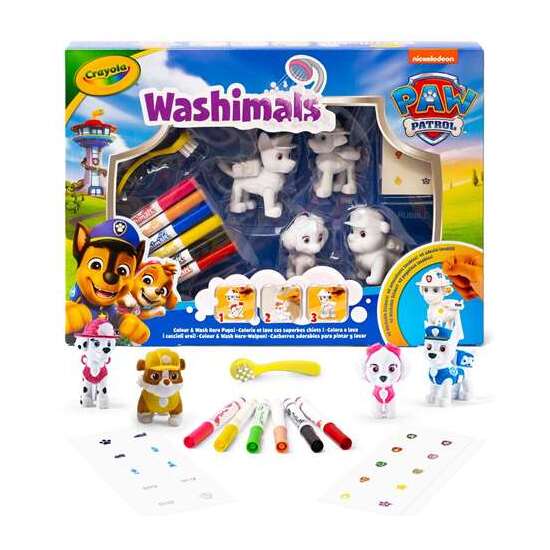 MASCOTAS WASHIMALS PAW PATROL SET DE 4 MASCOTAS PARA COLOREAR. 33X24X5 CM image 0