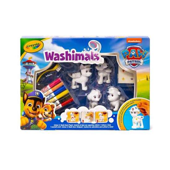MASCOTAS WASHIMALS PAW PATROL SET DE 4 MASCOTAS PARA COLOREAR. 33X24X5 CM image 1