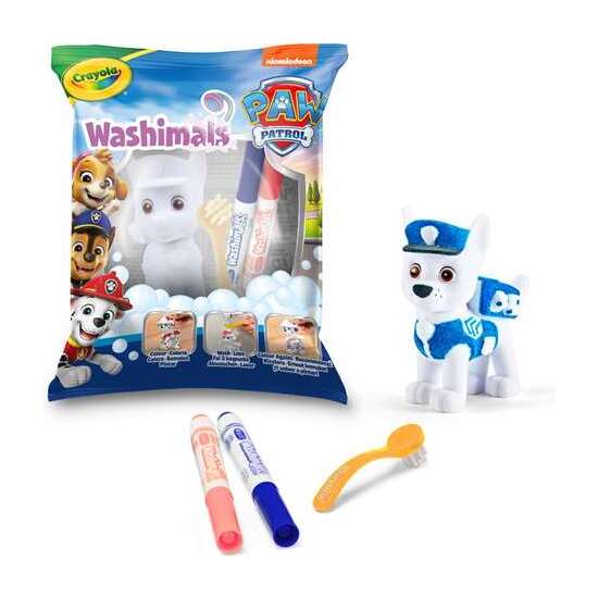 MASCOTA WASHIMALS PAW PATROL SOBRE INDIVIDUAL CON MASCOTA PARA COLOREAR. image 1